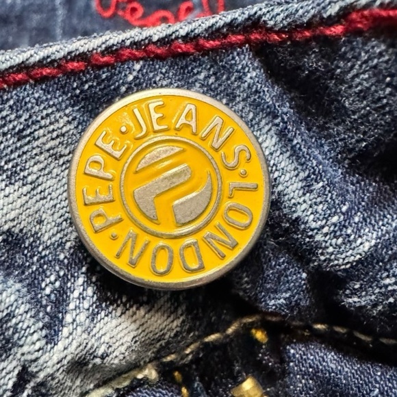 Pepe Jeans London Y2K Flare Jeans 32W x 31L • Swirl Embroidery • Mid Rise - Picture 10 of 13